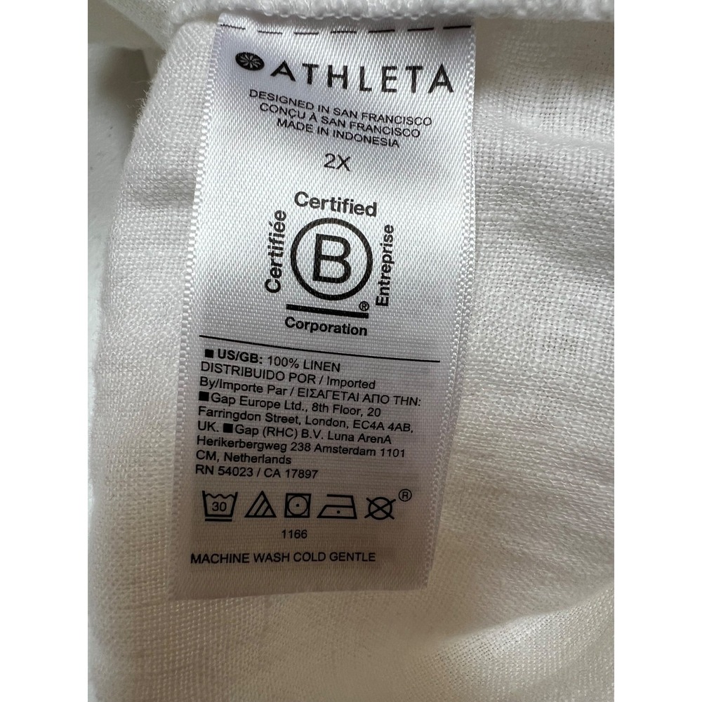 Athleta Retreat Linen Pants Womens 2X White Wide Leg High Rise NWOT - Picture 9 of 10